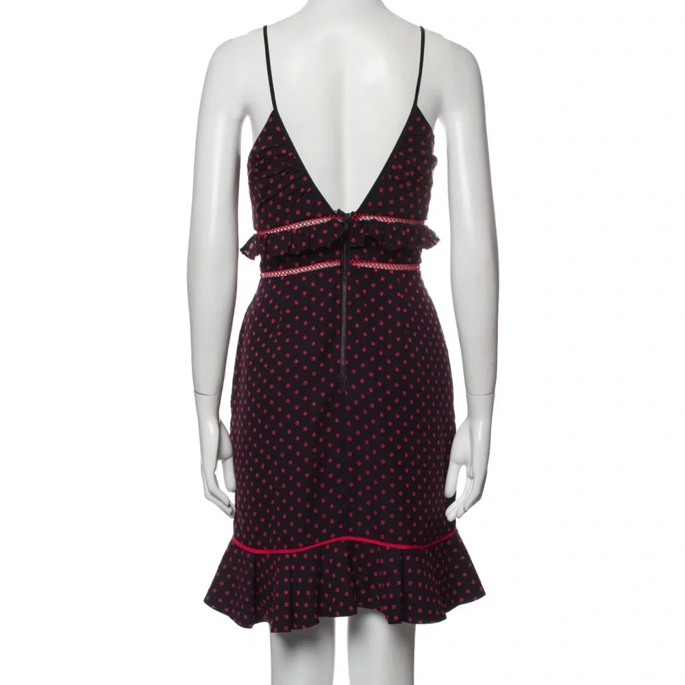 Self portrait polka dot cut out mini dress pockets medium - Picture 8 of 17